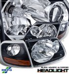 2002 Ford F150 Depo Black Euro Headlights