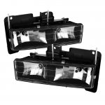 1990 GMC Sierra 2500 Black Crystal Euro Headlights