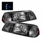 1988 Ford Mustang Black Euro Headlights with LED