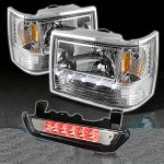 1996 Jeep Grand Cherokee Clear Euro Headlights and LED Third Brake Light