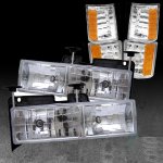 GMC Suburban 1994-1998 Clear Euro Headlights and Corner Lights Set