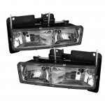 Chevy 1500 Pickup 1988-1998 Clear Crystal Euro Headlights