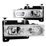 GMC Suburban 1992-1999 Anzo Clear Halo Euro Headlights