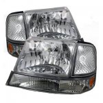 Ford Ranger 1998-2000 Clear Euro Headlights and Bumper Lights