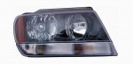Jeep Grand Cherokee Black 2002-2004 Right Passenger Side Replacement Headlight