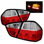 2007 BMW 3 Series E90 Sedan Red and Clear LED Tail Lights