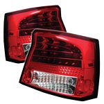 2008 Dodge Charger Red and Clear LED Tail Lights