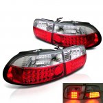 Honda Civic Hatchback 1992-1995 Red and Clear LED Tail Lights