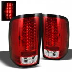 GMC Sierra 3500HD 2007-2012 Red and Clear LED Tail Lights