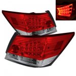 2008 Honda Accord Sedan Red and Clear LED Tail Lights