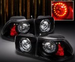 Honda Civic Coupe 1996-2000 Black LED Tail Lights