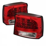 2009 Dodge Charger Red and Clear LED Tail Lights