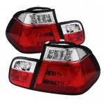 2003 BMW 3 Series E46 Sedan Red and Clear LED Tail Lights