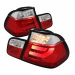 2001 BMW E46 Sedan 3 Series Red and Clear LED Tail Lights