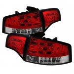 2007 Audi A4 Sedan Red and Clear LED Tail Lights