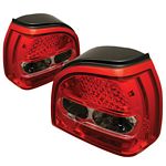 1998 VW Golf Red and Clear LED Tail Lights