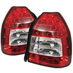 Honda Civic Hatchback 1996-2000 Red and Clear LED Tail Lights