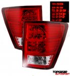 2008 Jeep Grand Cherokee Red and Clear LED Tail Lights