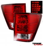 Jeep Grand Cherokee 2007-2009 Anzo Red and Clear LED Tail Lights