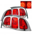 1996 Ford Mustang Chrome and Red LED Tail Lights