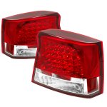 2008 Dodge Charger Red and Clear LED Tail Lights