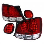 1998 Lexus GS300 Red and Clear LED Tail Lights with Trunk Lights