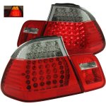 1999 BMW 3 Series Sedan Red and Clear LED Tail Lights