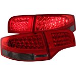 Audi A4 Sedan 2005-2008 Red and Smoked LED Tail Lights