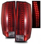 2009 Cadillac Escalade Red and Clear LED Tail Lights