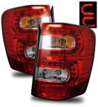 2004 Jeep Grand Cherokee LED Tail Lights Red and Clear
