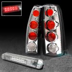 2000 Chevy 3500 Pickup Clear Tail Lights and LED Third Brake Light