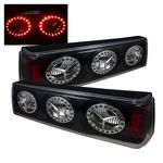 Ford Mustang 1987-1993 Black Ring LED Tail Lights