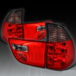 2004 BMW X5 Red and Smoked Euro Tail Lights