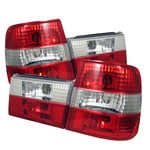 1992 BMW E34 5 Series Red and Clear Euro Tail Lights