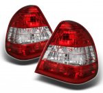 2000 Mercedes Benz C Class Red and Clear Euro Tail Lights
