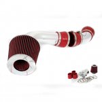 2000 Chevy 3500 Pickup Polished Short Ram Intake with Red Air Filter