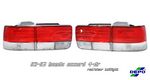 Honda Accord Sedan 1992-1993 Depo Red and Clear JDM Tail Lights
