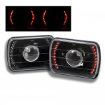 1996 Chevy Van Red LED Black Sealed Beam Projector Headlight Conversion