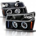 2012 Chevy Colorado Black Halo Projector Headlights and Bumper Lights