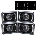 1982 Chevy Monte Carlo White LED Black Sealed Beam Projector Headlight Conversion Low and High Beams