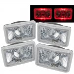 1981 Toyota Solara Red Halo Sealed Beam Projector Headlight Conversion Low and High Beams