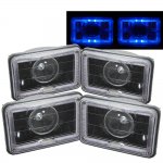 1981 Toyota Solara Blue Halo Black Sealed Beam Projector Headlight Conversion Low and High Beams
