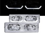 Chevy Suburban 1994-1999 Clear Headlights U-shaped LED DRL