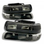 Chevy Tahoe 2000-2006 Black Smoked Headlights and Bumper Lights