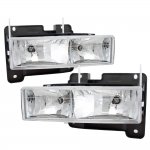 Chevy 1500 Pickup 1988-1998 Clear Euro Headlights