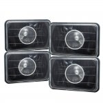 1984 Chevy Cavalier 4 Inch Black Sealed Beam Projector Headlight Conversion Low and High Beams