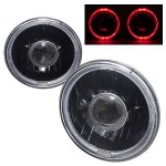 1973 Ford Bronco Red Halo Black Sealed Beam Projector Headlight Conversion