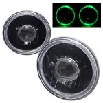 1969 Ford Bronco Green Halo Black Sealed Beam Projector Headlight Conversion