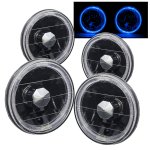 BMW 3 Series 1984-1991 Blue Halo Black Sealed Beam Headlight Conversion Low and High Beams