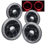 Chevy Bel Air 1965-1973 Red Halo Black Sealed Beam Headlight Conversion Low and High Beams